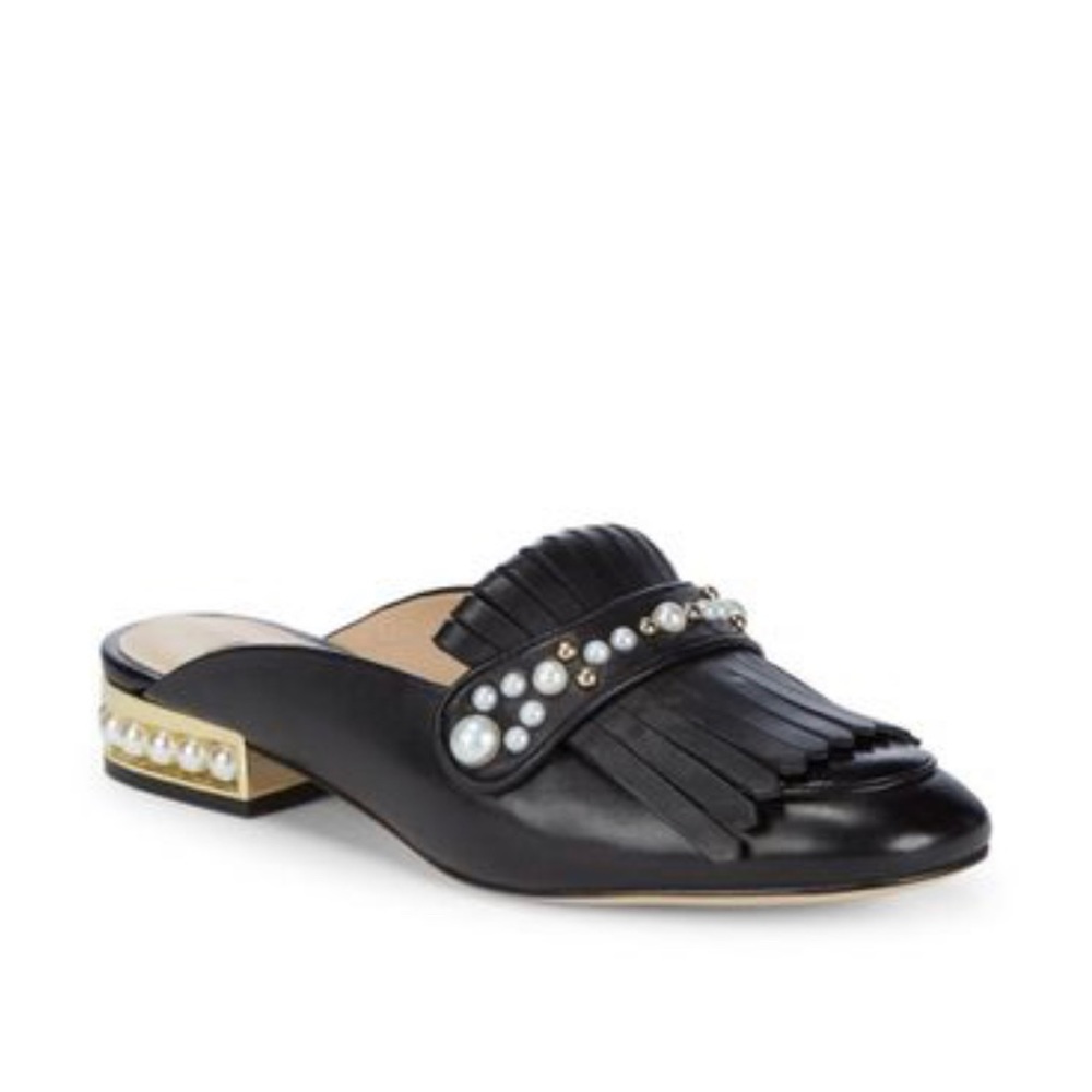 Karl Lagerfeld Becky Embelished Leather Slides